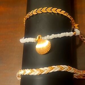 Anklet Bracelet 3 Piece Seashell